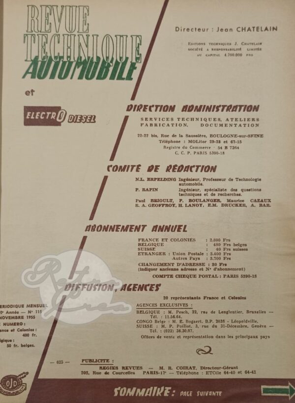 Revue Technique RTA Simca Vedette Trianon, Versailles, Régence, Marly (1954-56) - Image 2