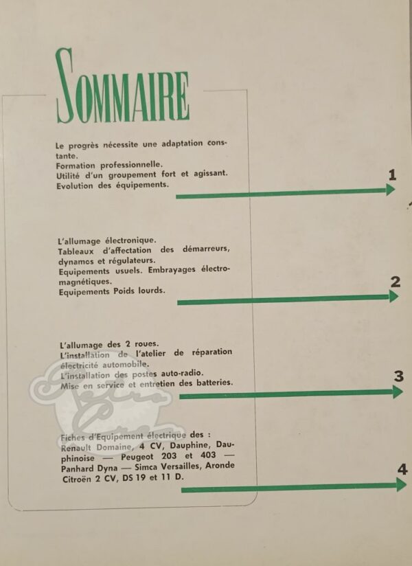 Revue Technique RTA Electricité automobile 1956 – Image 3