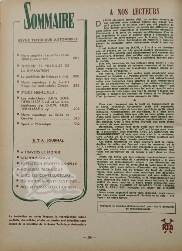 Revue Technique RTA DKW 3=6, Sonderklasse, F91, F93, F94, 900, Monza – Image 3