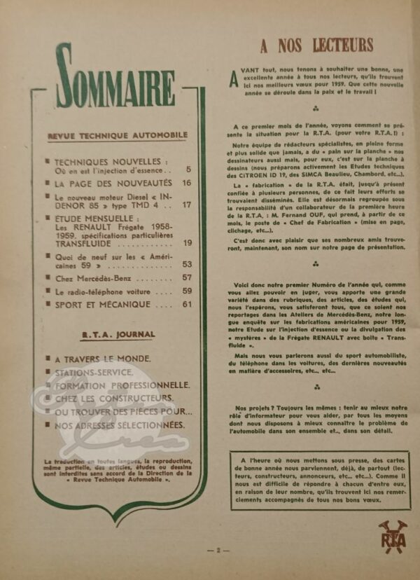 Revue Technique RTA Renault Frégate Transfluide - Image 3