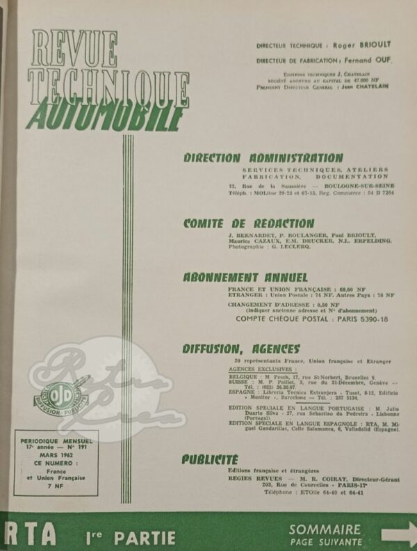 Revue Technique RTA Berliet GLR 8 M2, TLR 10 M2. Evinrude 2cyl. – Image 2