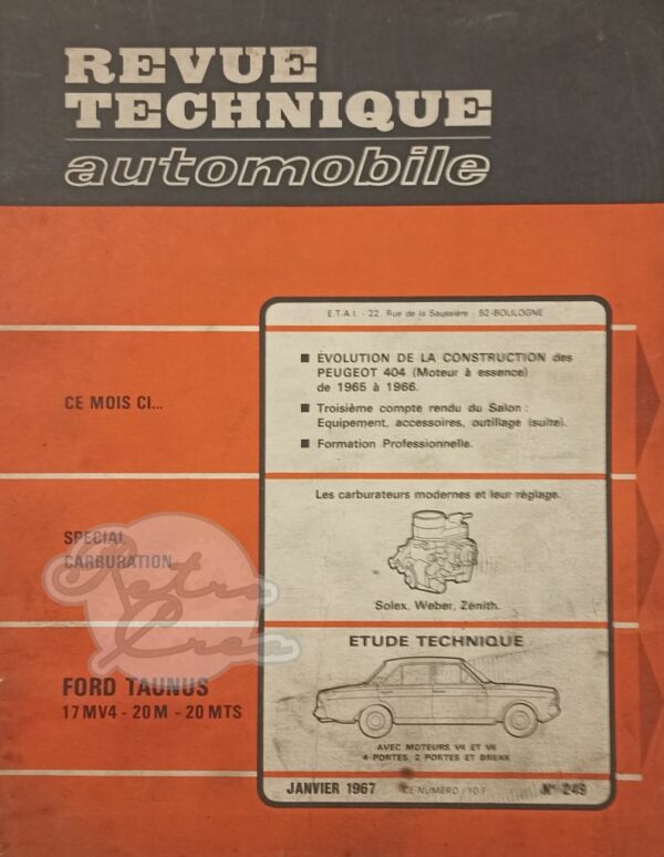 Revue Technique RTA Ford Taunus 17M, 20M, 20MTS (P5)