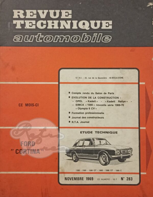 Revue Technique RTA Ford Cortina mk2