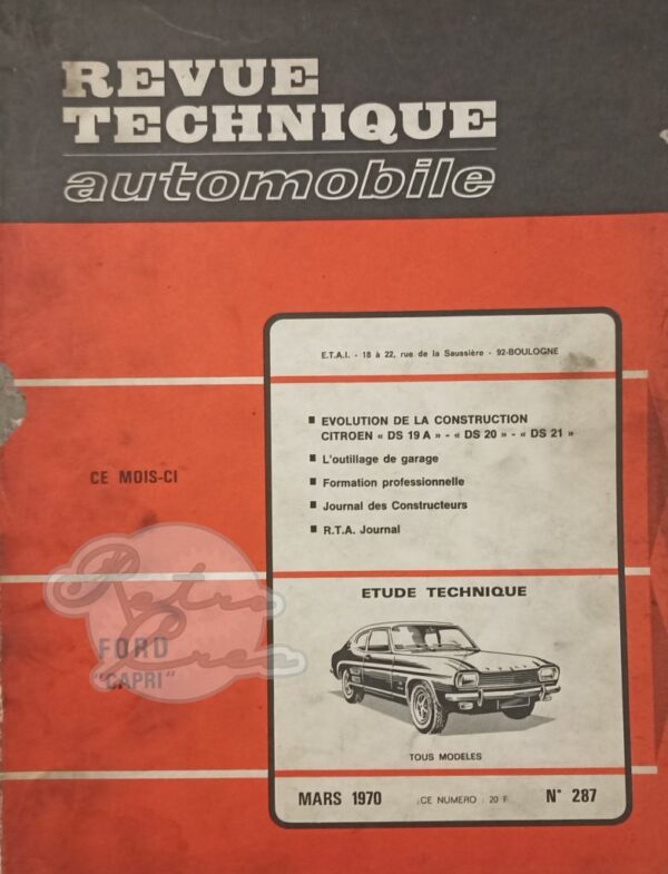 Revue Technique RTA Ford Capri