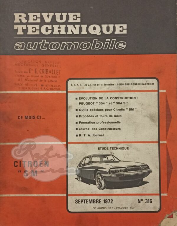 Revue Technique RTA Citroën SM