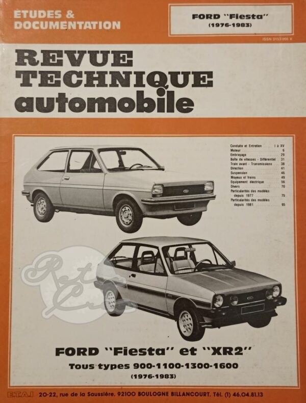 Revue Technique Etude RTA Ford Fiesta 1976-83