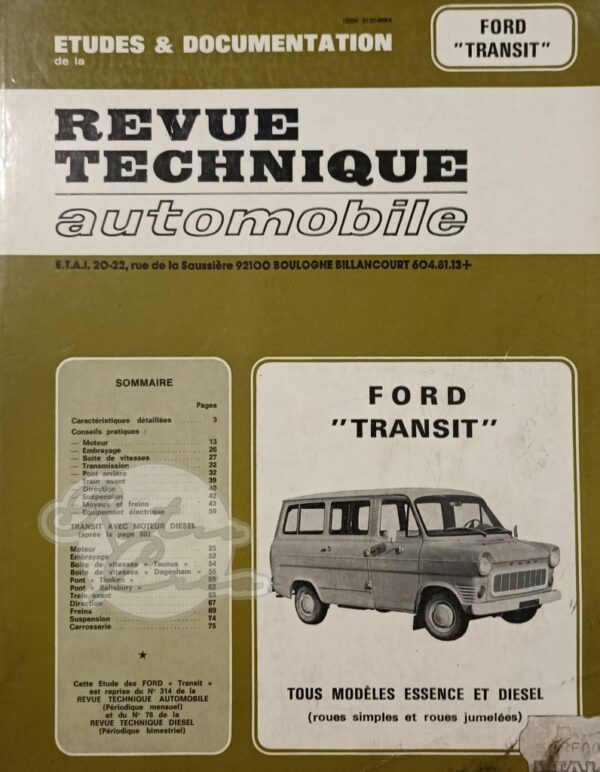 Revue Technique Etude RTA Ford Transit