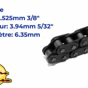 Chaîne de pompe à huile 44 maillons simples 9,525mm x 3,94mm x 6,35mm