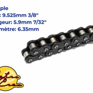 Chaîne de distribution 44 maillons simples 9,525mm x 5,9mm x 6,35mm