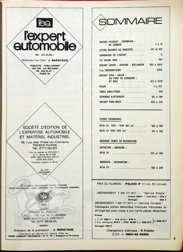 Revue Technique L'Expert Automobile Alfa Romeo 33 1350 1500 - Image 2