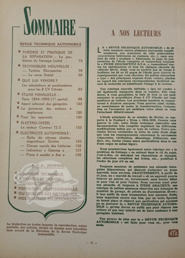 Revue Technique RTA Panhard Dyna Z 1954-55 (partie 1) - Image 3