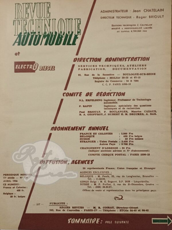 Revue Technique RTA Saurer 5D. Fiat 1900, 1900A - Image 2