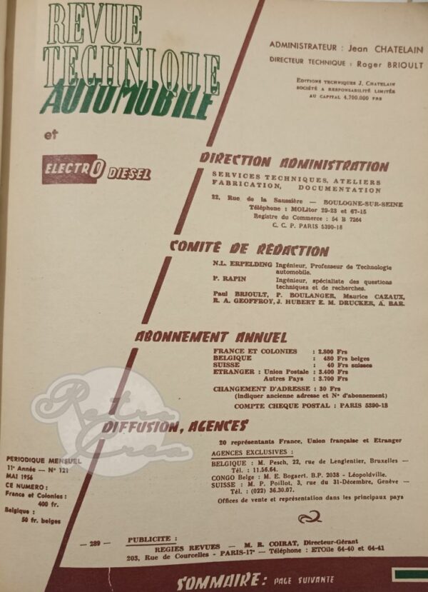 Revue Technique RTA Simca Aronde 1300 Flash - Image 2