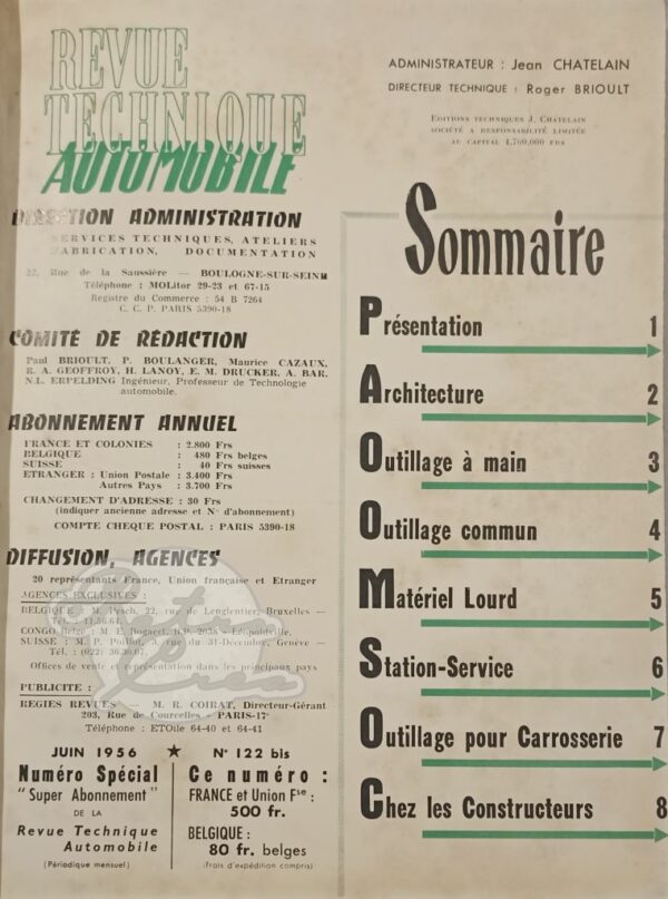 Revue Technique RTA Equipement du réparateur 1956 - Image 2