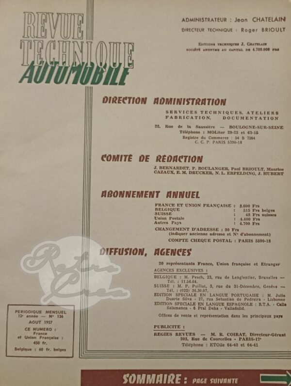 Revue Technique RTA Renault Dauphine R1090 (partie 2) - Image 2