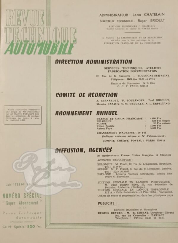Revue Technique RTA La carrosserie et sa réparation - Image 2
