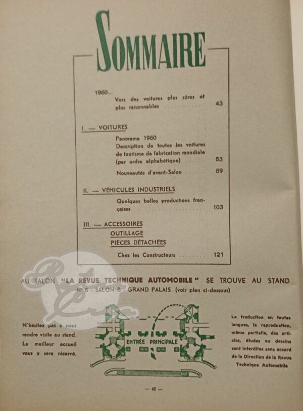 Revue Technique RTA Special Salon 1959 - Image 3