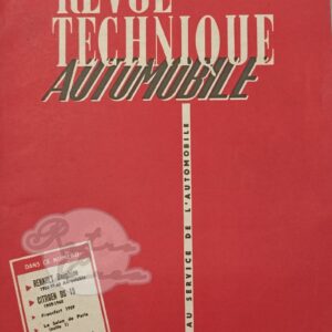Revue Technique RTA Renault Dauphine 1958-60 Aérostable