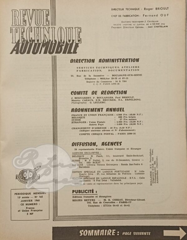 Revue Technique RTA Simca P60 Deluxe, Etoile. Unic (partie 2) - Image 2