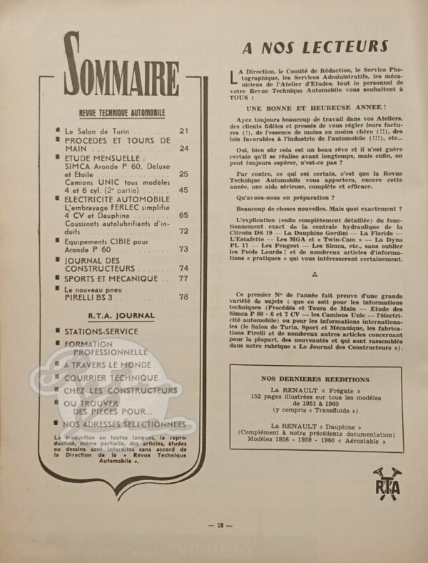 Revue Technique RTA Simca P60 Deluxe, Etoile. Unic (partie 2) - Image 3