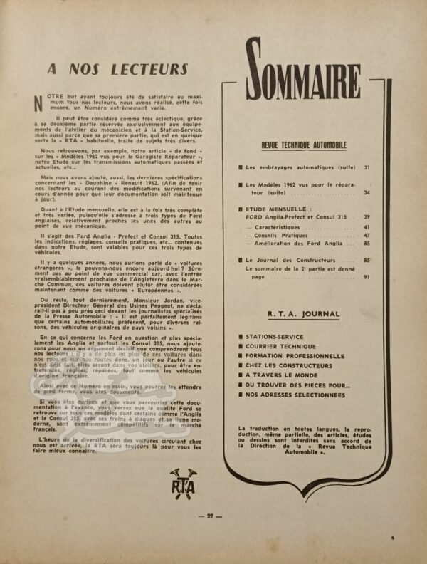 Revue Technique RTA Ford Anglia 105E, Prefect 107E, Consul 315, Classic - Image 3