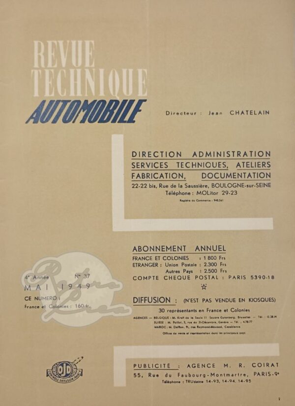 Revue Technique RTA Ford V8 13cv. Berliet GDR 7D 7t - Image 2