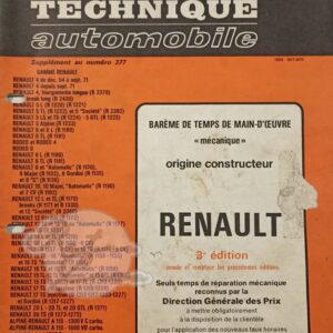 Revue Technique RTA Barême de temps Renault 3e édition