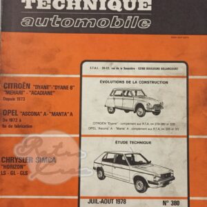 Revue Technique RTA Simca Horizon LS, GL, GLS