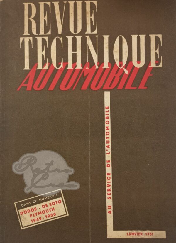 Revue Technique RTA Dodge, De Soto, Plymouth 1938-50 6cyl.
