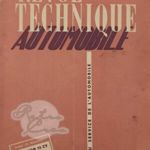 Revue Technique RTA Salmson 13cv S4E, E72, G72
