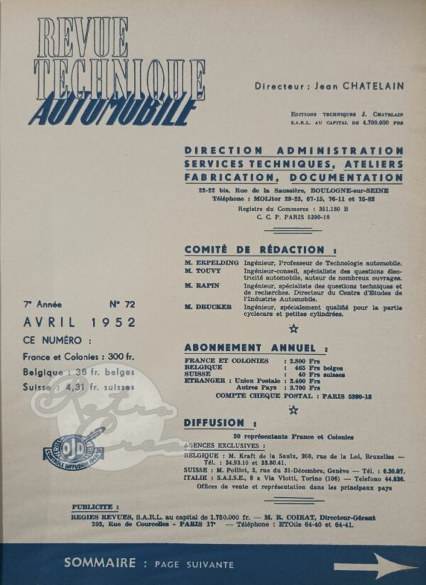 Revue Technique RTA Berliet GLR 8, PCK R, PLR 8, TLR 8 - Image 2