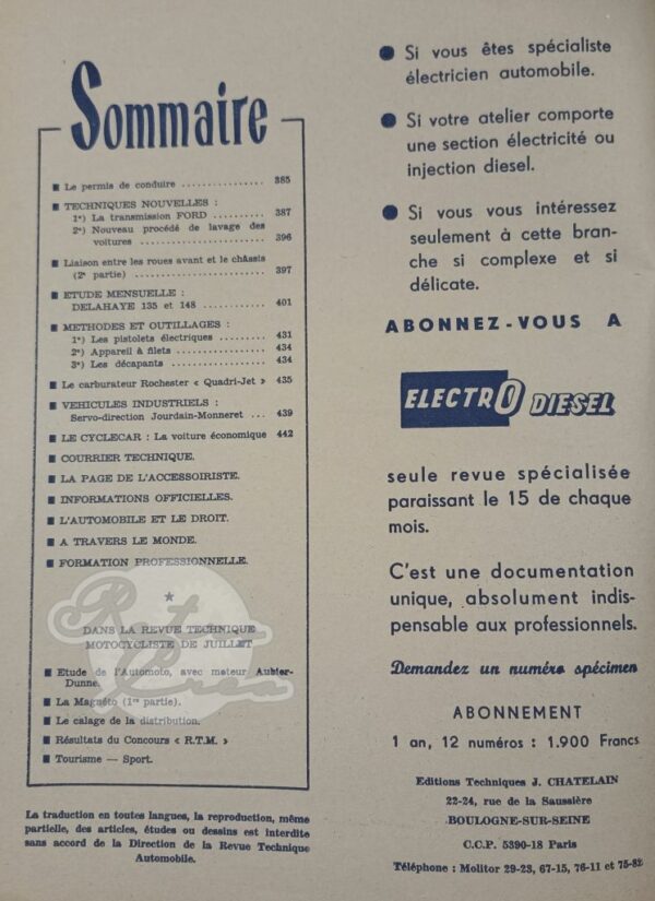 Revue Technique RTA Delahaye 148L - Image 3