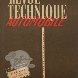 Revue Technique RTA Fiat 1400. Massey Harris Pony 811, 812