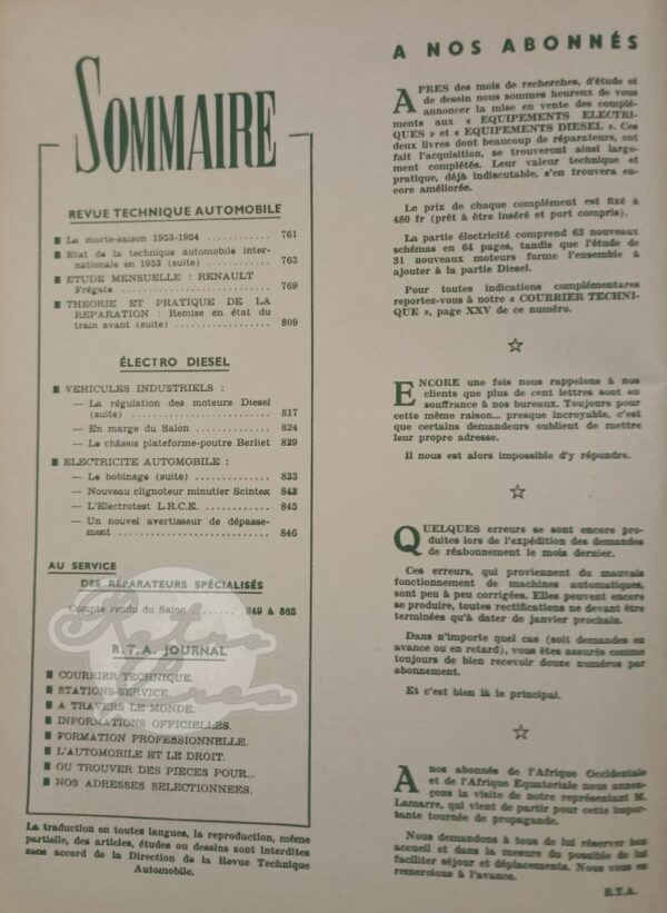 Revue Technique RTA Renault Frégate - Image 3