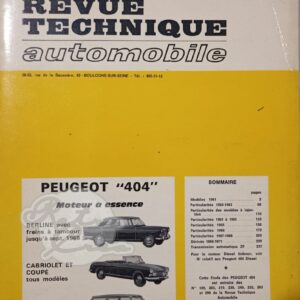 Revue Technique Etude RTA Peugeot 404