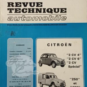 Revue Technique Etude RTA Citroën 2CV4 2CV6