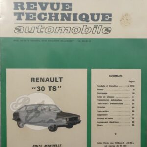 Revue Technique Etude RTA Renault R30 TS