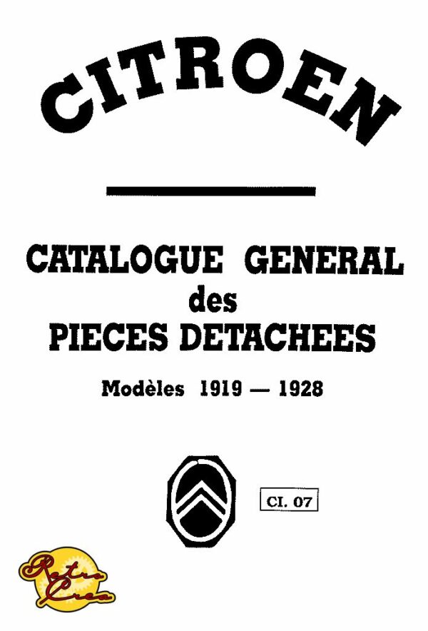 Catalogue Pièces Citroën 1919-1920