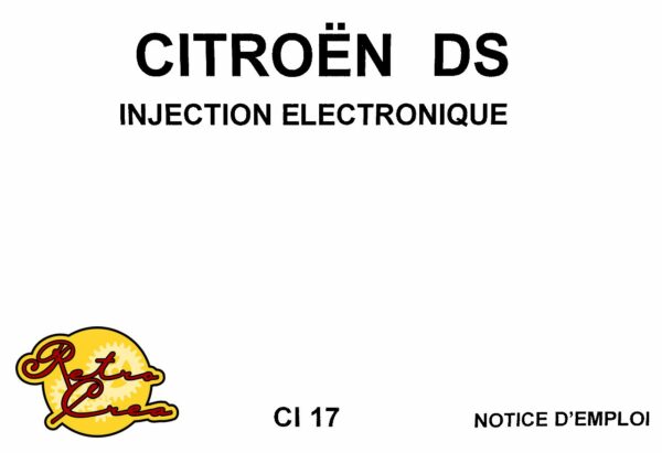 Notice Citroën DS Injection Electronique