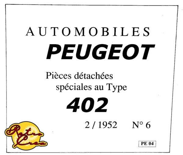 Catalogue Pièces Peugeot 402