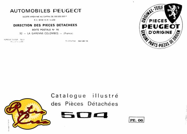 Catalogue Pièces Peugeot 504