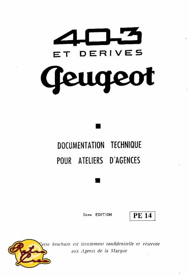 Manuel Réparation Peugeot 403 et dérivés