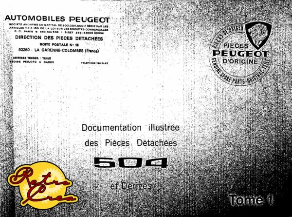 Catalogue Pièces Peugeot 504 Mécanique