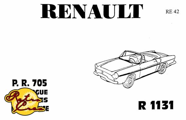 Catalogue Pièces Renault Caravelle 1131