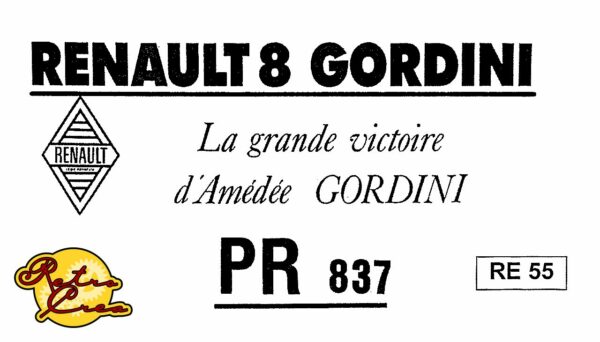 Catalogue Pièces Renault R8 Gordini