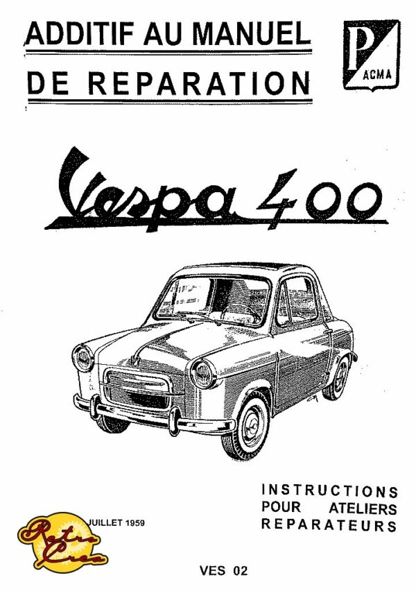 Manuel Réparation Vespa 400